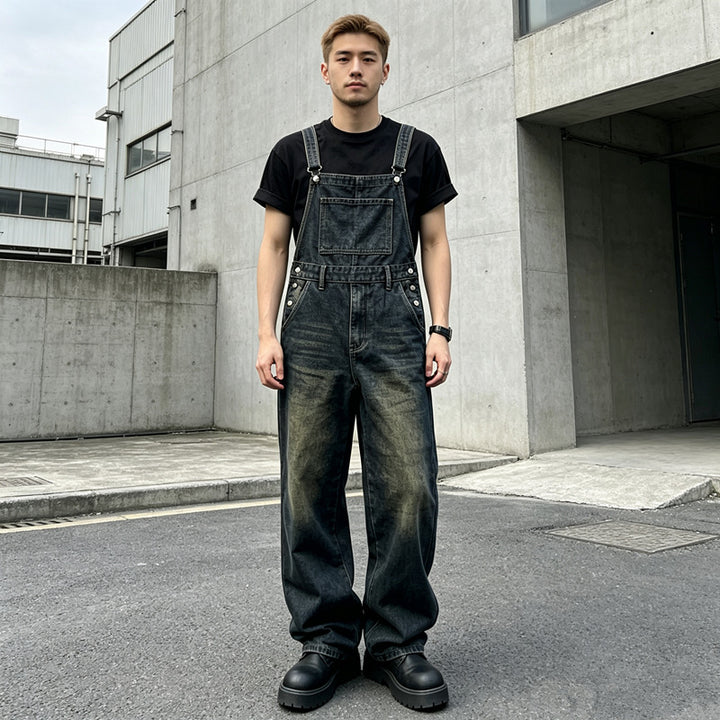 Herren Lässige Jeanslatzhose Drune