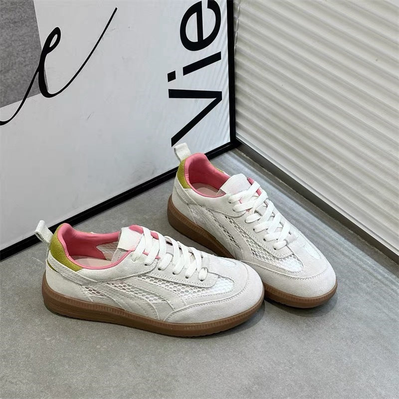 Damen Retro-Sneaker mit atmungsaktiver Oberflächenstruktur und strukturierter Sohle Drune