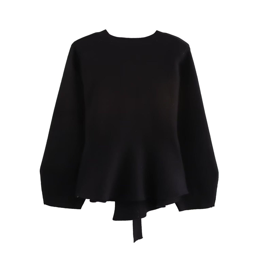 Damen Wickeljacke mit eleganter Taillierung und Bogenmotiv Drune