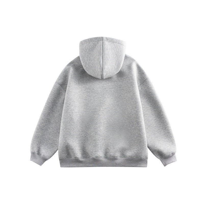 Unisex Oversize-Kapuzenpullover aus French-Terry mit Kängurutasche und abnehmbaren Plüschanhänger Drune
