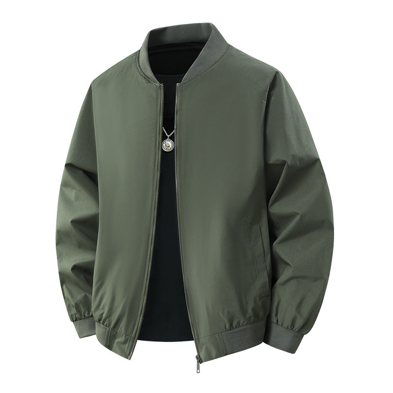 Herren Leichte urban-militärische Bomberjacke mit elastischem Saum, Reißverschluss und Eingrifftaschen Drune