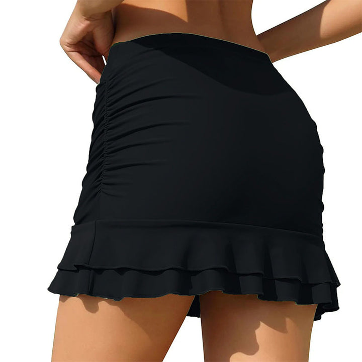 Damen Wickelrock mit Rüschendetails Drune