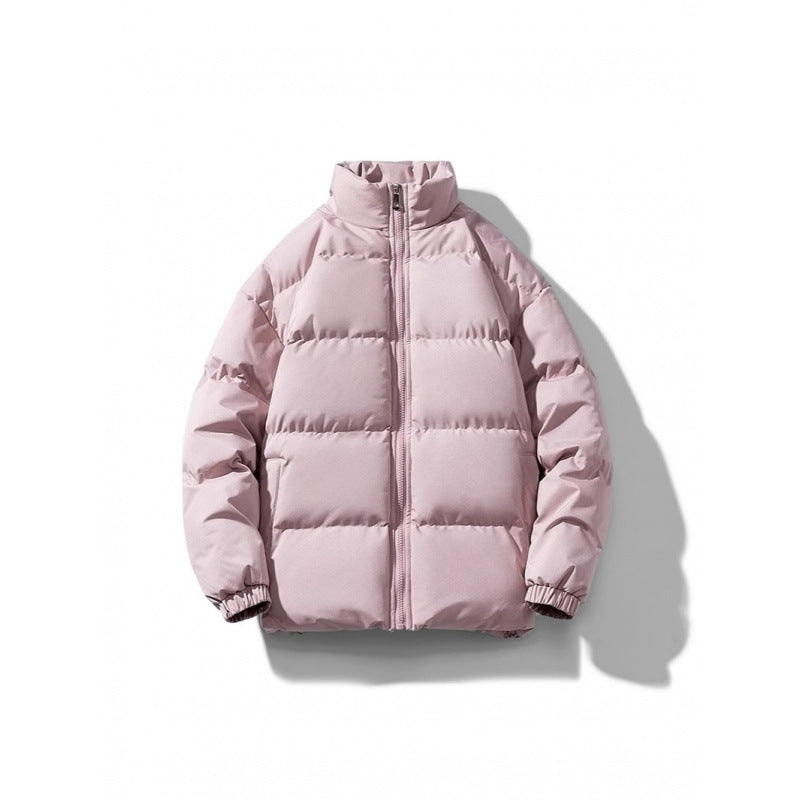 Unisex Leichte gesteppte Daunenoptik Pufferjacke mit Stehkragen und Zwei-Wege-Reißverschluss Drune
