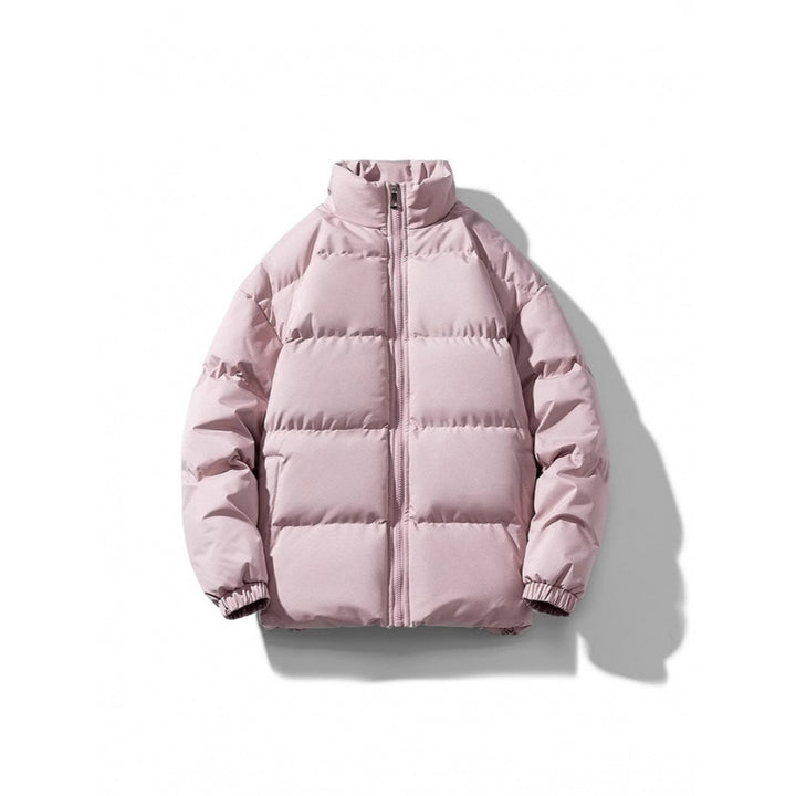 Unisex Leichte gesteppte Daunenoptik Pufferjacke mit Stehkragen und Zwei-Wege-Reißverschluss Drune
