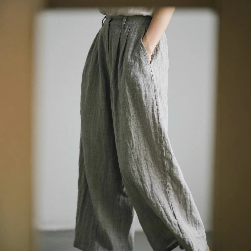 Damen Lockere Leinenhose Drune