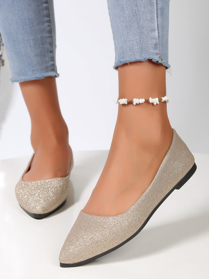 Damen Glitzernde Ballerinas mit elegantem Schnitt Drune
