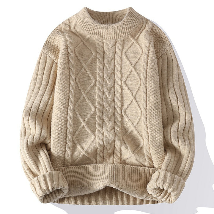 Damen Kuscheliger Strickpullover mit Kabelmuster Drune