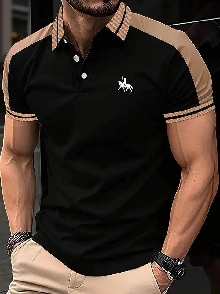Herren Stilvolles Kontrastkragen Performance Polo Drune