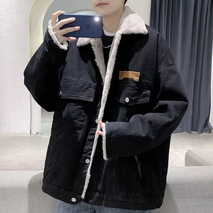 Damen Lässige Denimjacke mit Fleece-Innenfutter Drune