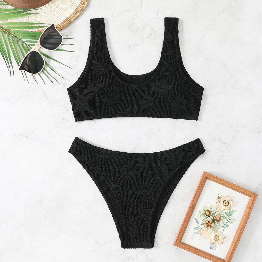Damen Crop-Bikini-Set mit strukturierter Oberfläche Drune