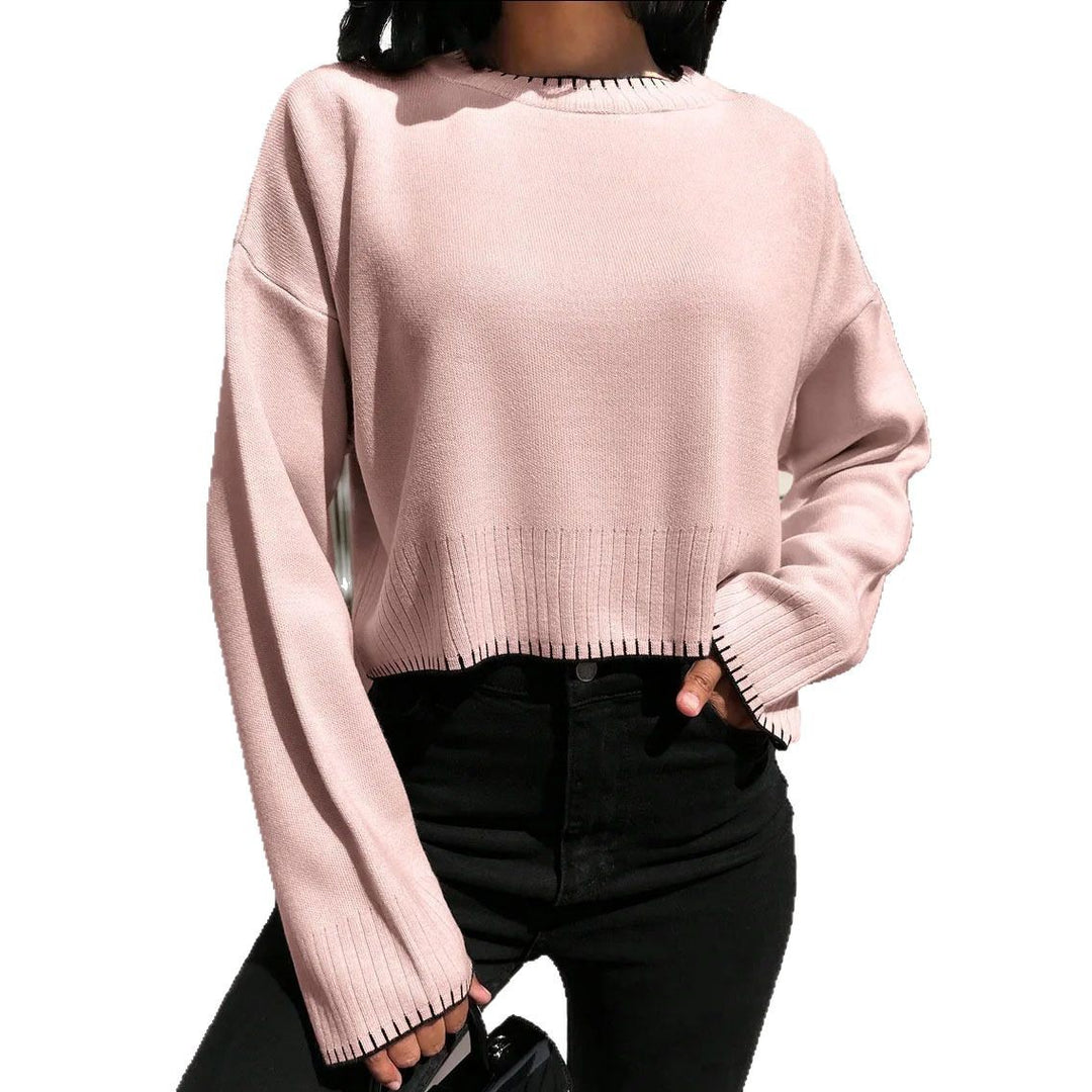 Damen Kurzpullover mit strukturiertem Design und lässigem Schnitt Drune