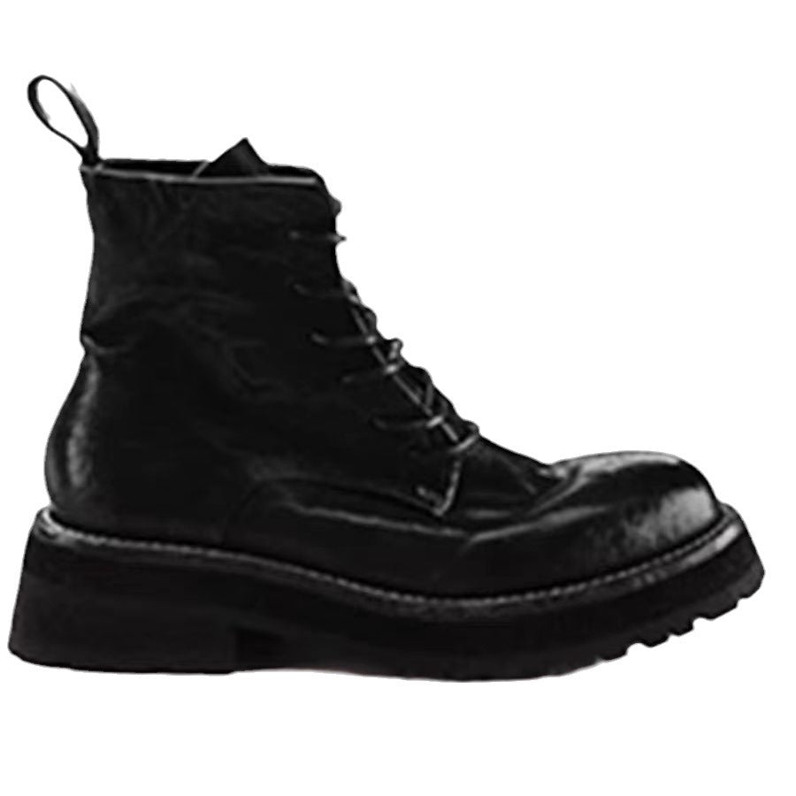 Damen robuste Schnürstiefel aus hochwertigem Leder mit rutschfester Sohle Drune