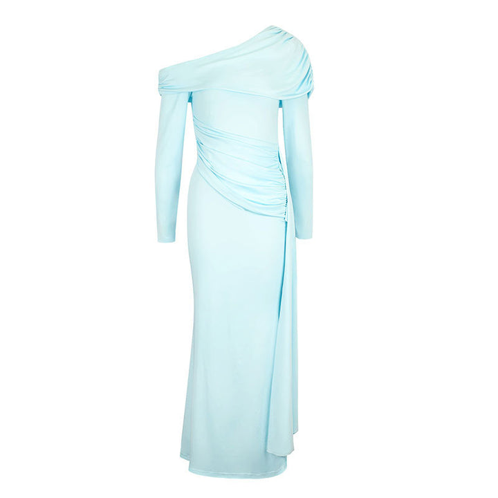 Damen Elegantes Wickelkleid mit asymmetrischem Ausschnitt und raffinierten Rüschendetails Drune