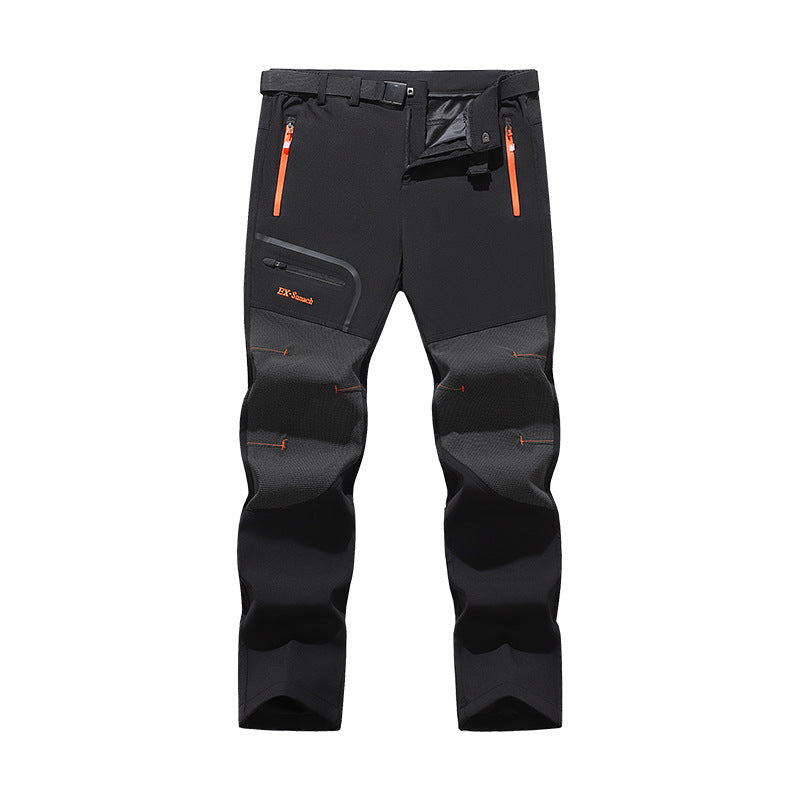 Herren Softshell-Outdoorhose mit verstärkten Kniepartien, wasserabweisenden Reißverschlüssen und ergonomischem Schnitt Drune