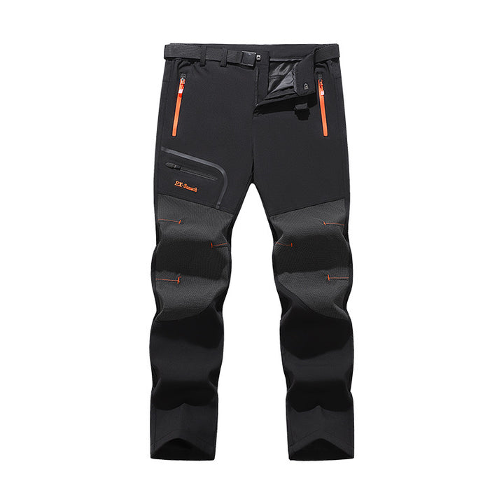 Herren Softshell-Outdoorhose mit verstärkten Kniepartien, wasserabweisenden Reißverschlüssen und ergonomischem Schnitt Drune