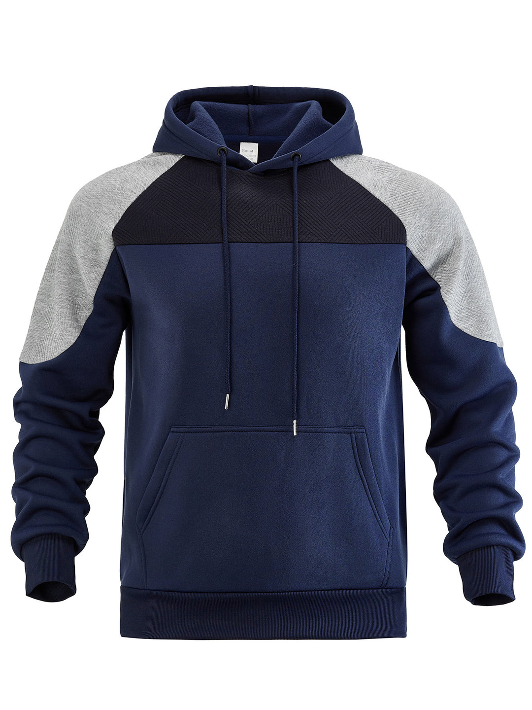 Herren sportlicher Kapuzenpullover mit geometrischen Akzenten und Kängurutasche Drune