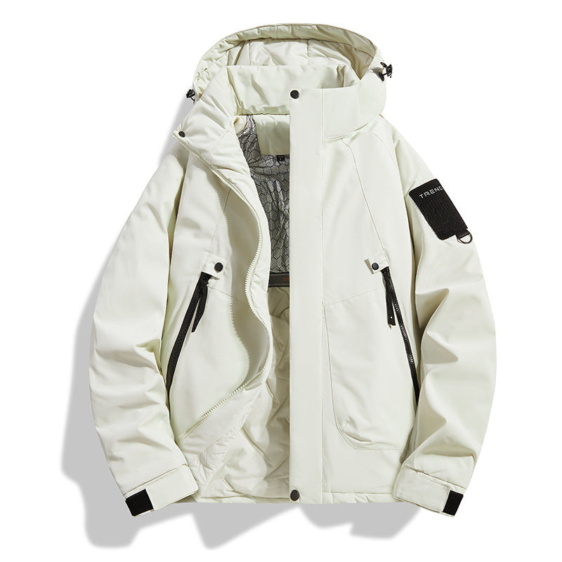 Herren Isolierte Kapuzen-Fieldjacke mit gesteppter Thermofütterung, winddichter Hülle & Utility-Taschen Drune