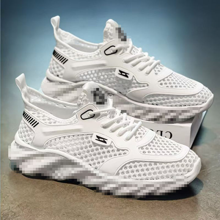 Herren Atmungsaktiver Mesh-Freizeitsneaker mit strukturierter Wellen-Plateausohle Drune