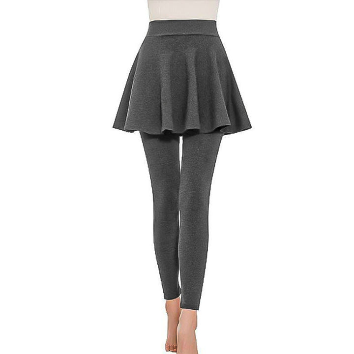 Damen High‑Waist Leggings mit angesetztem Rock‑Overlay Drune