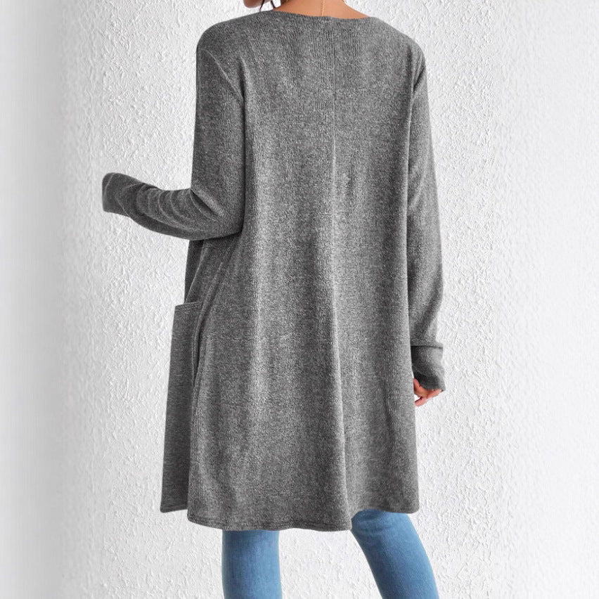 Damen Langer Strickcardigan mit praktischen Taschen Drune