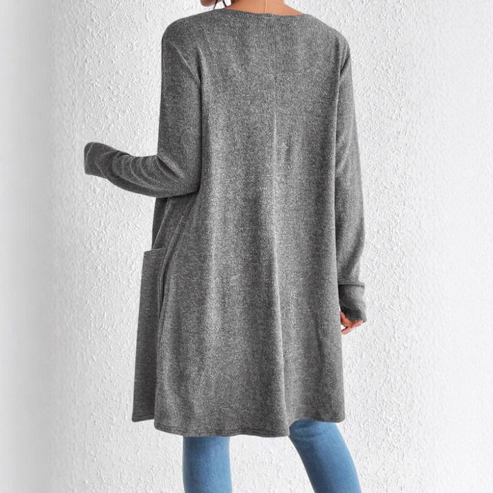 Damen Langer Strickcardigan mit praktischen Taschen Drune
