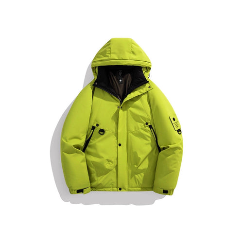 Herren Wattierte Kapuzenjacke im Utility‑Stil mit Multifachtaschen und verstellbarem Saum Drune