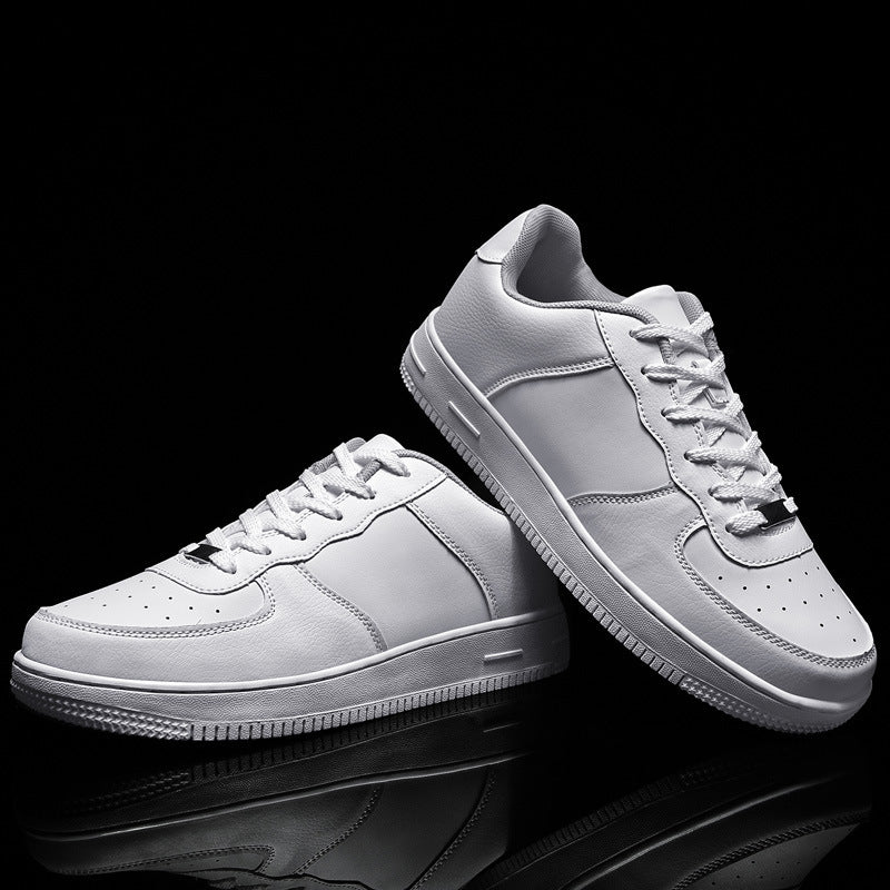 Herren Minimalistischer Low-Top Freizeitleder-Sneaker mit gepolstertem Knöchelkragen und rutschfester Profilsohle Drune