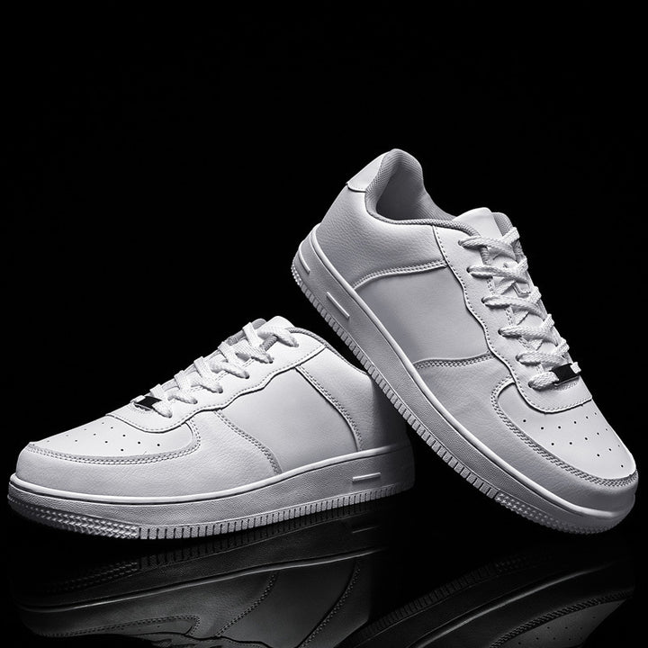 Herren Minimalistischer Low-Top Freizeitleder-Sneaker mit gepolstertem Knöchelkragen und rutschfester Profilsohle Drune