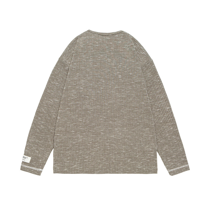 Unisex Gerippter Henley-Pullover mit Knopfleiste und Oversize-Silhouette Drune