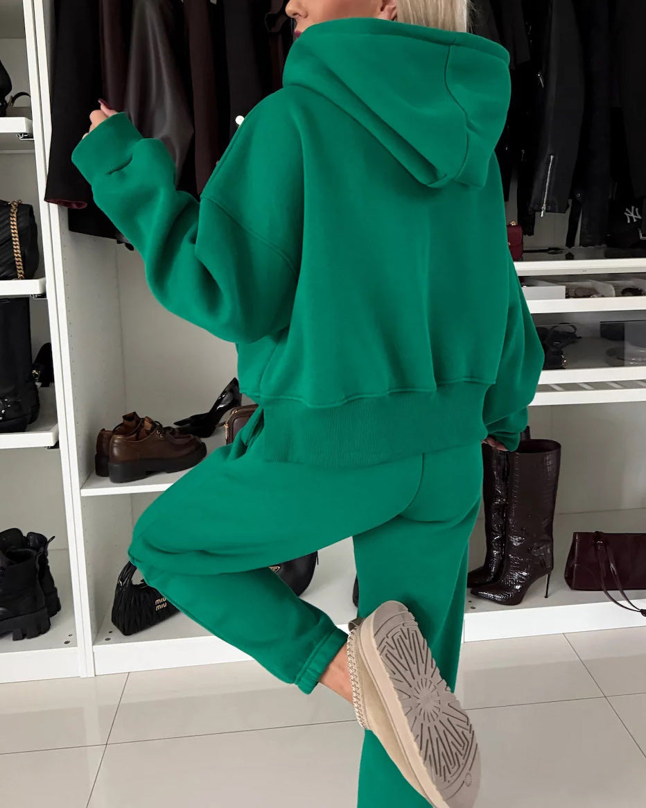 Drune | Run Kapuzenpullover und Cropped Hose Zwei Teile Satz