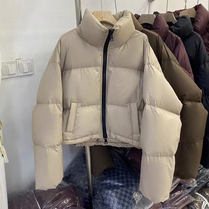 Damen Kurze wattierte Funktionsjacke mit hohem Kragen und seitlichen Taschen Drune