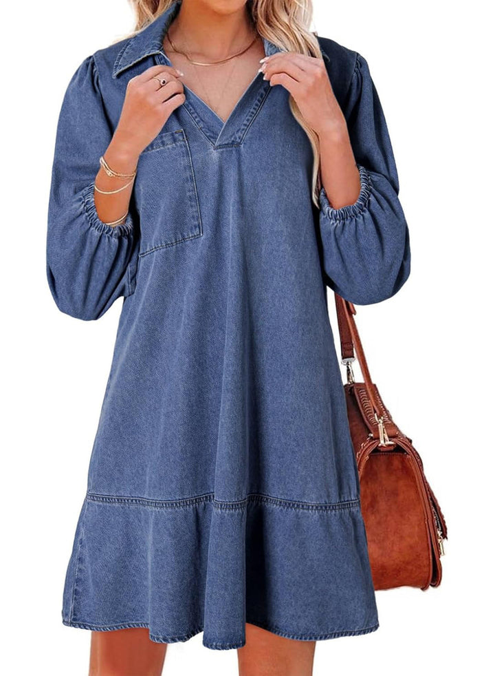 Damen Denim Kleid im lässigen Schnitt Drune