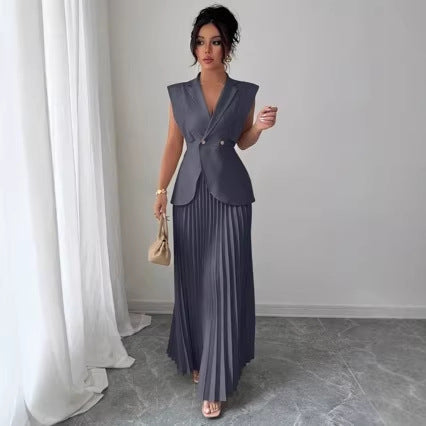 Damen eleganter Plisseerock mit taillierter Passform Drune