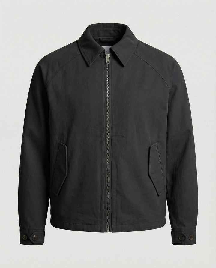 Graue Cleanfit Retro Herrenjacke mit Schulterpolstern und Reverskragen