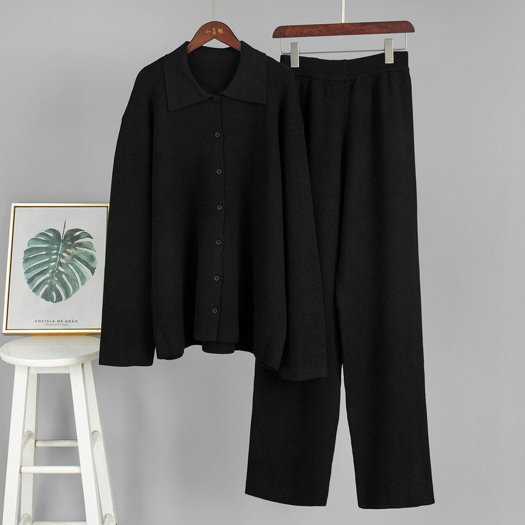 Damen Bequemes Strick-Ensemble aus weicher Baumwolle Drune