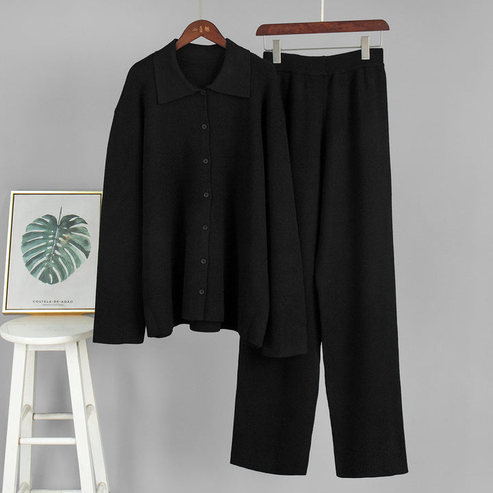 Damen Bequemes Strick-Ensemble aus weicher Baumwolle Drune
