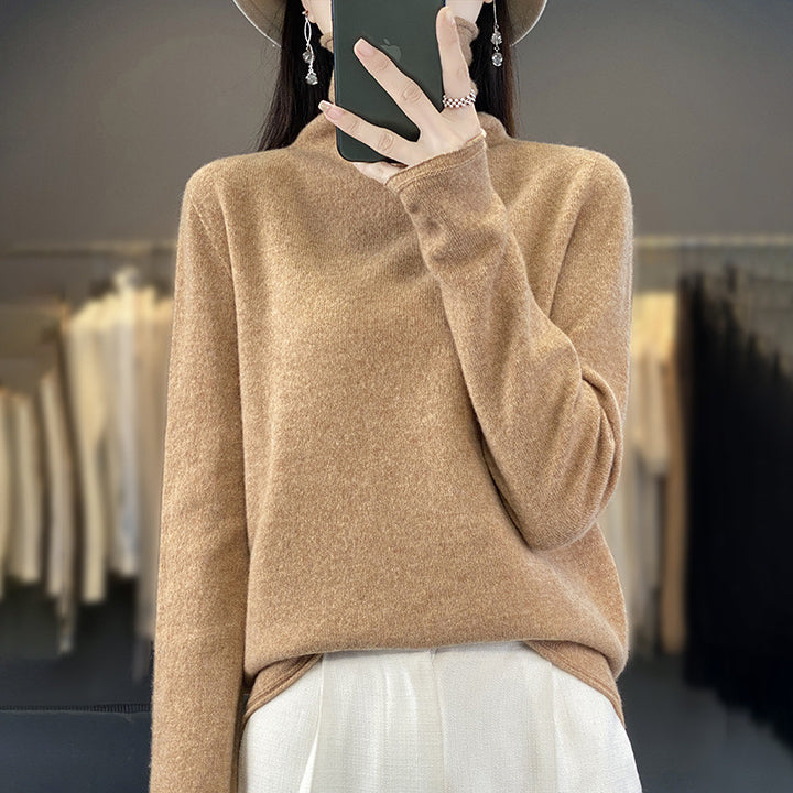 Damen Weicher Feinstrick-Rollkragenpullover mit kaschmirähnlicher Haptik und verlängerten Bündchen Drune
