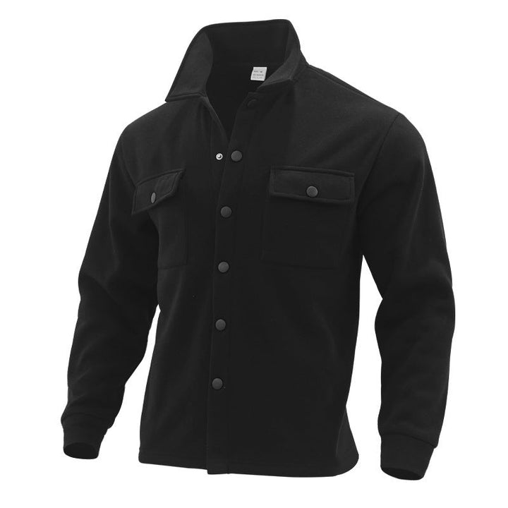 Herren lässige Hemdjacke mit praktischen Taschen und modernem Stehkragen Drune