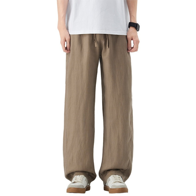 Herren Lässige und bequeme weite Leinenhose Drune