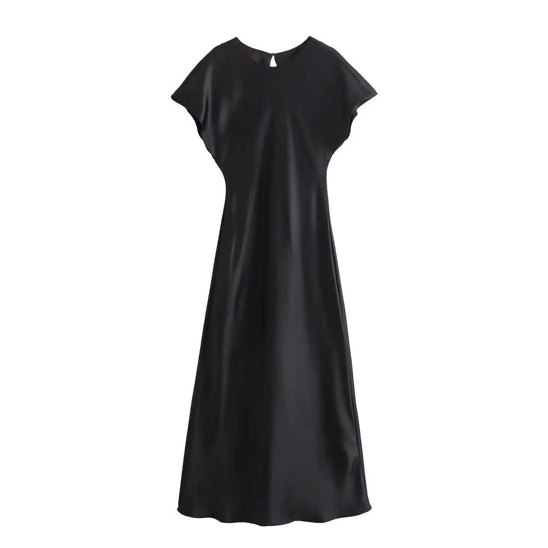 Damen Elegantes Maxikleid mit V-Ausschnitt und fließendem Schnitt Drune