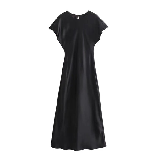 Damen Elegantes Maxikleid mit V-Ausschnitt und fließendem Schnitt Drune
