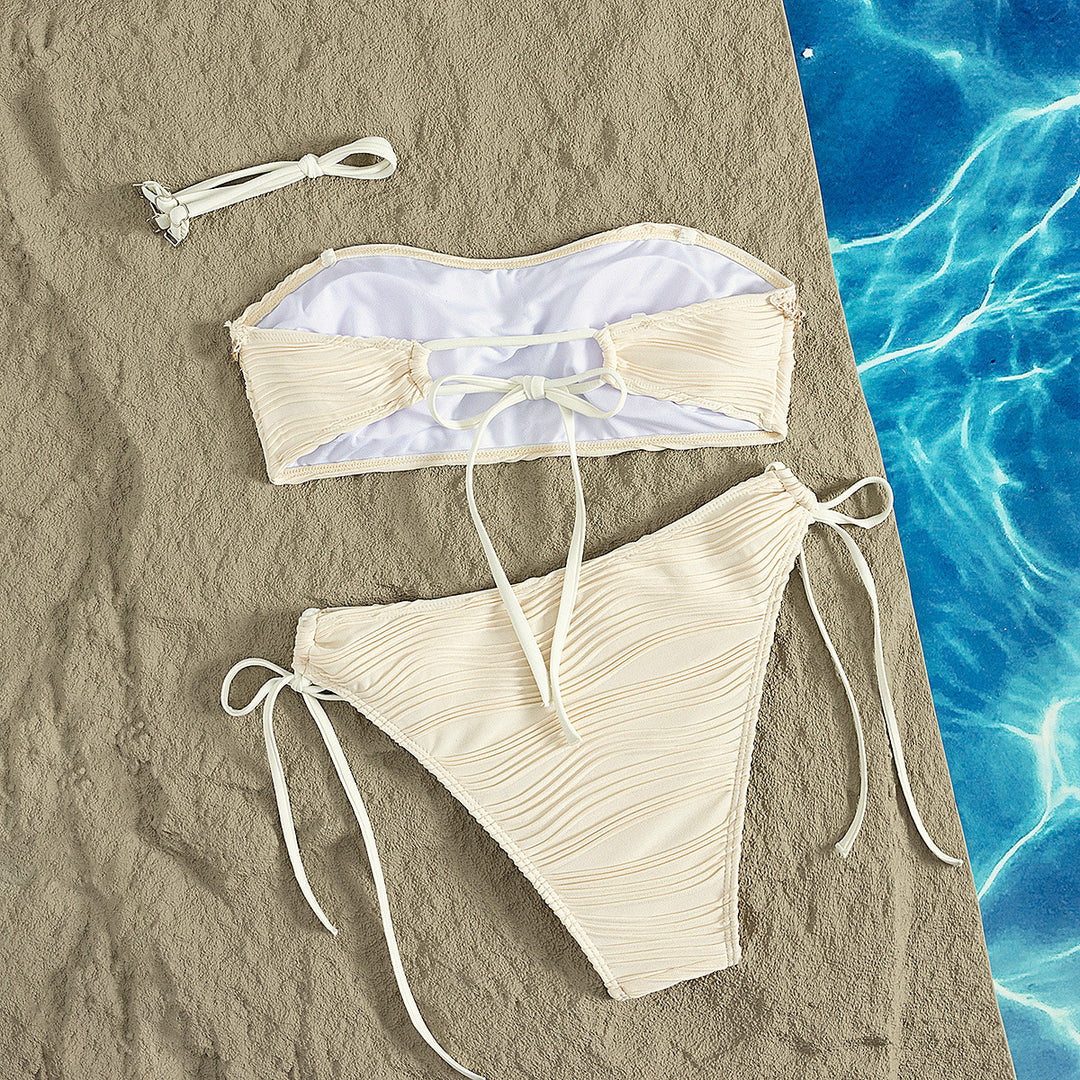 Damen Bandeau-Bikini mit Muschelverzierung Drune