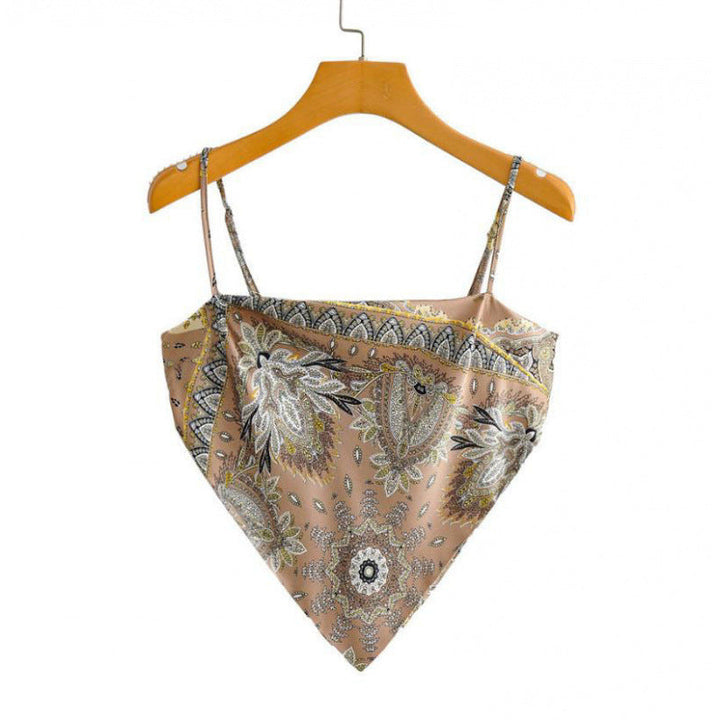 Femme Artistic Bandana Stil Crop Top Drune