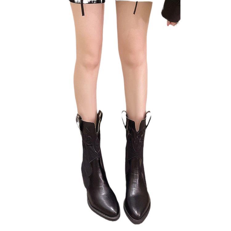 Damen Cowboy-Stiefel mit modischem Stickmotiv Drune