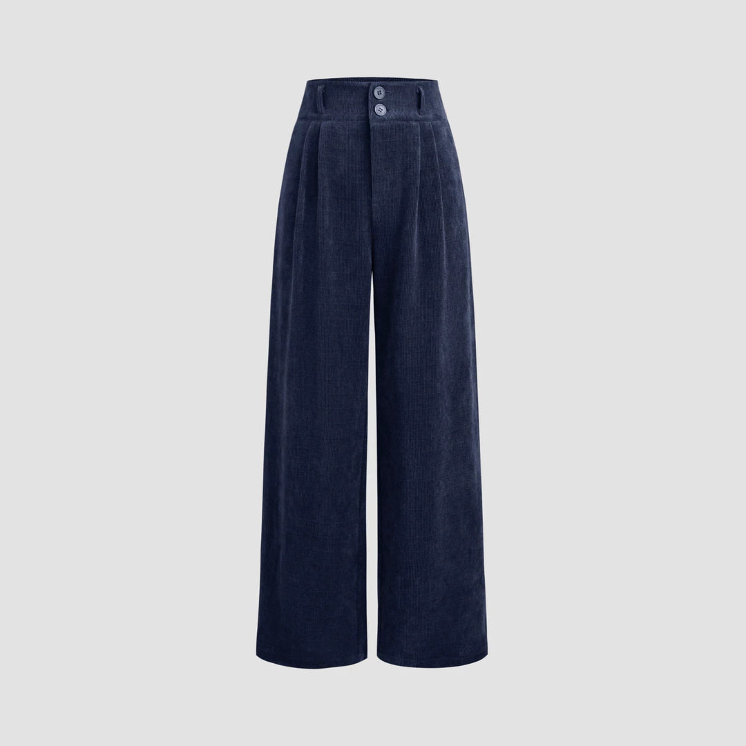 Damen Elegante und Weit geschnittene Cordhose Drune