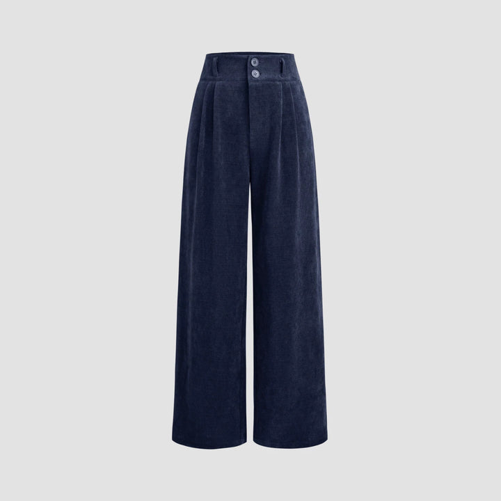 Damen Elegante und Weit geschnittene Cordhose Drune