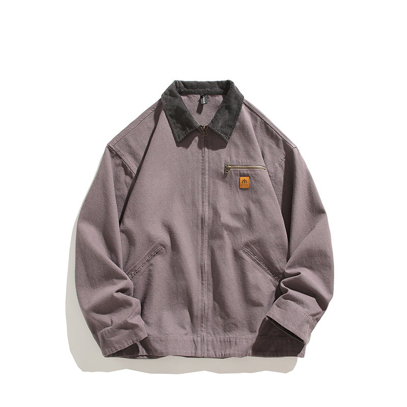 Herren robuste Freizeitjacke mit hohem Kragen und praktischen Taschen Drune