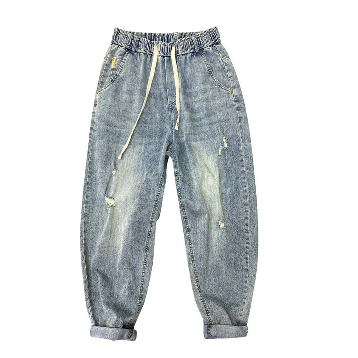 Herren Bequeme Destroyed Jeans Drune