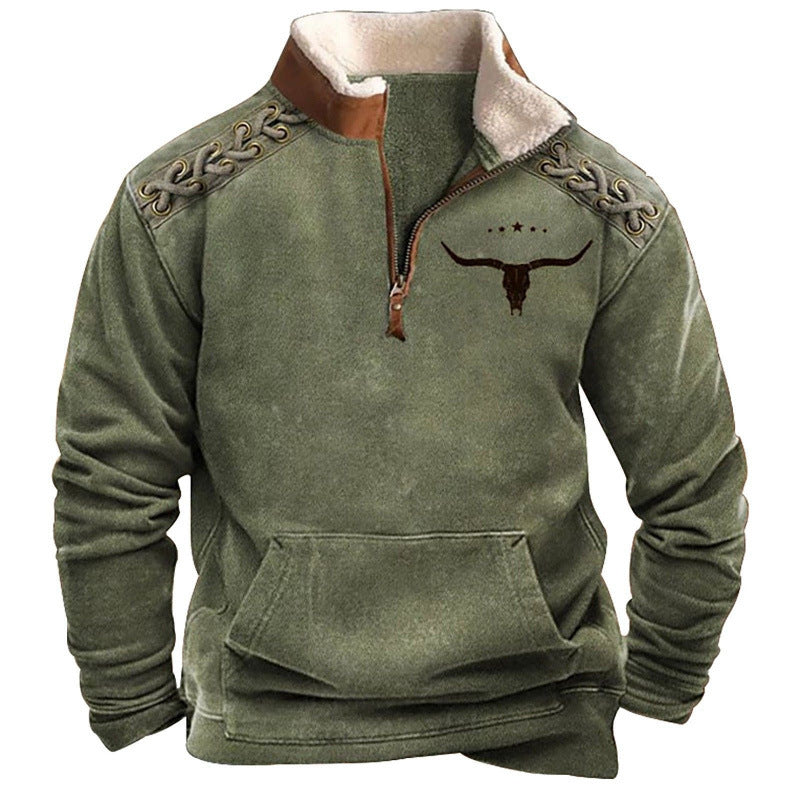 Herren Modischer Hoodie mit Kapuze und maritimem Druck Drune