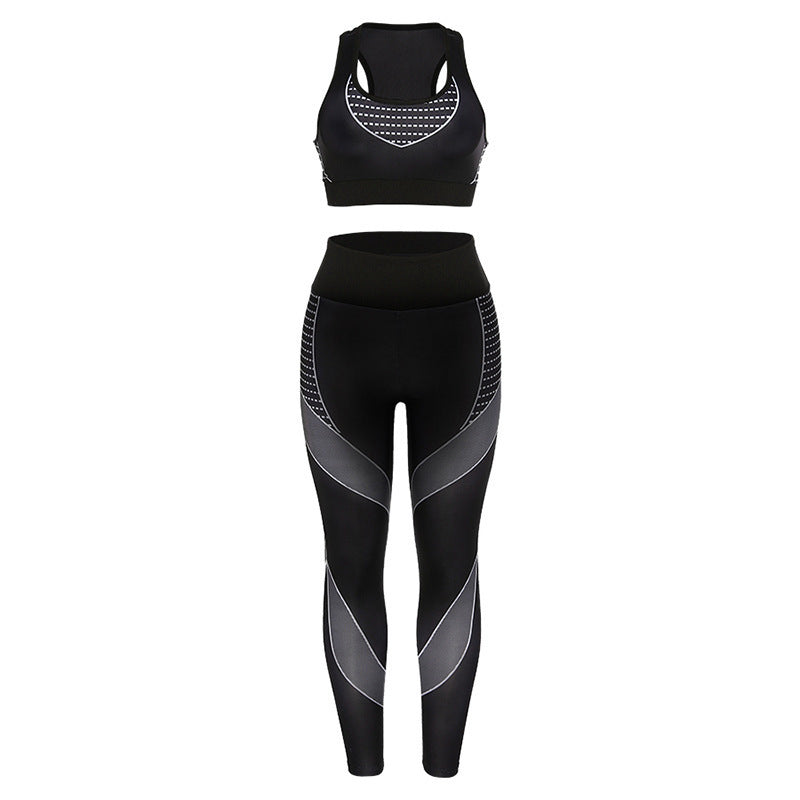 Damen sportliches Trainingsset mit Hochleistungs-BH und figurbetonten Leggings Drune